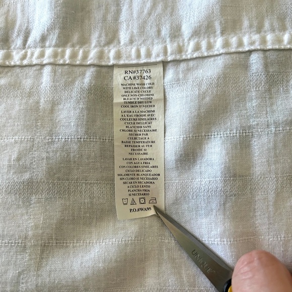 Perry Ellis Men’s Classic White Short Sleeve Shirt in Linen/Cotton Blend Size L - Picture 7 of 15